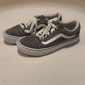 Vans Gray and White Old Skool Low-Top Sneakers